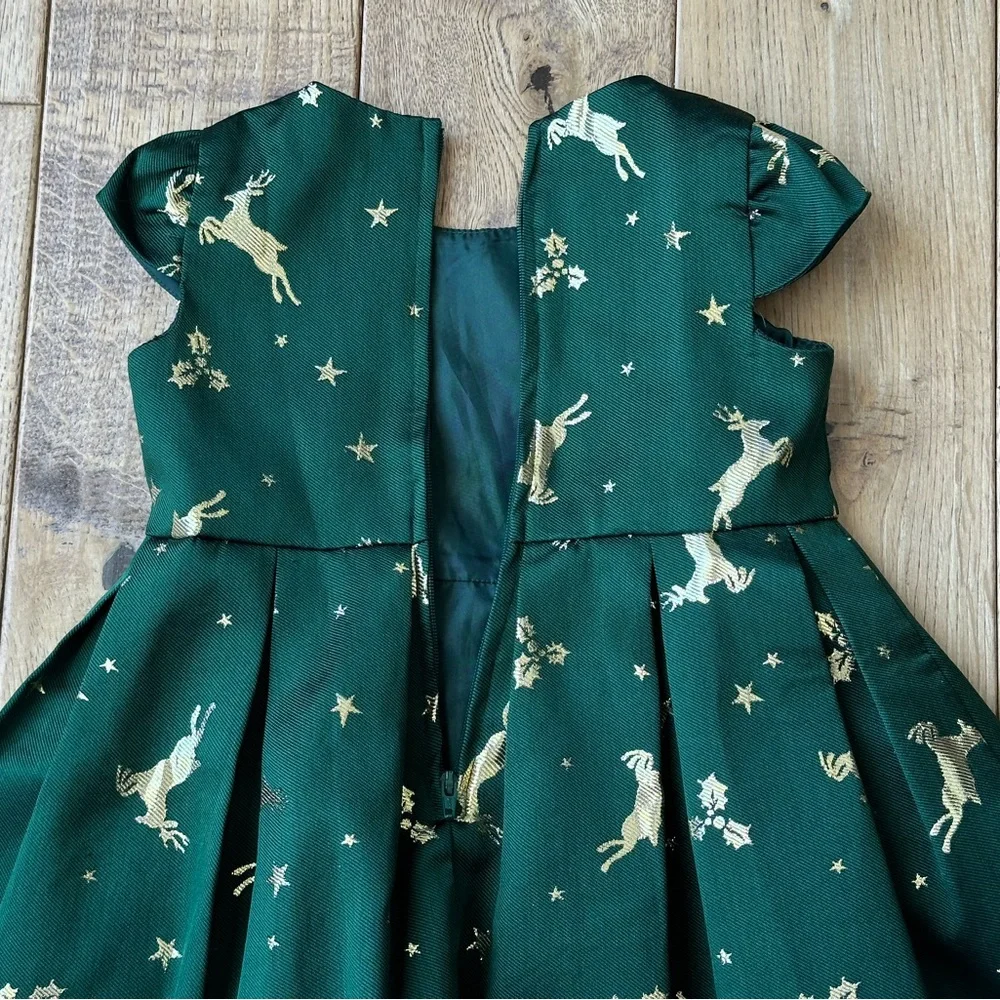 Bonnie Jean Reindeer Jacquard Holiday Dress size 2T - Picture 7 of 10